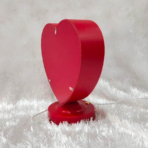 Premium LED Frame with Flowers - Heart Red