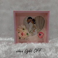Premium LED Frame with Flowers - Square Pink