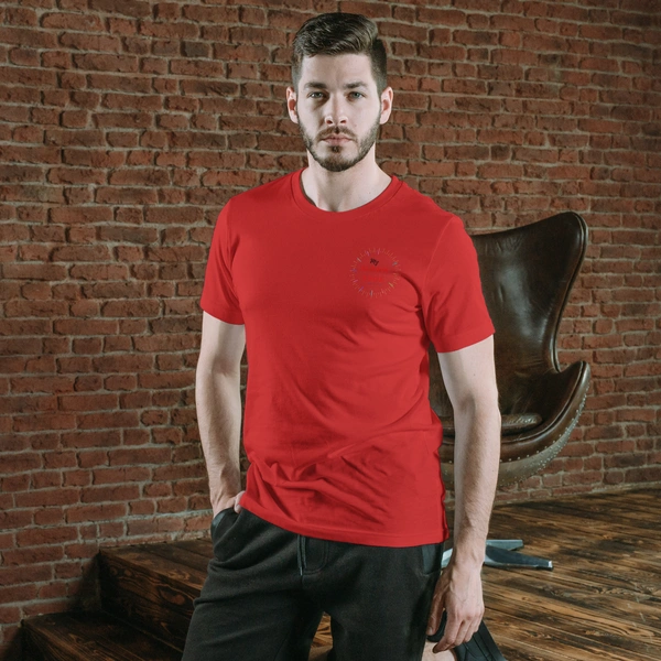 Red Color T-shirt - Polyester - Half Sleeves - Must Label - Small