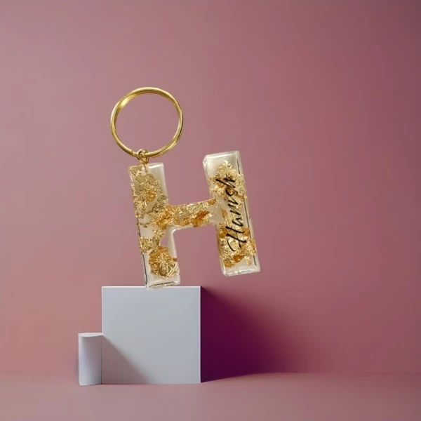 Resin Keychain - Alphabet H