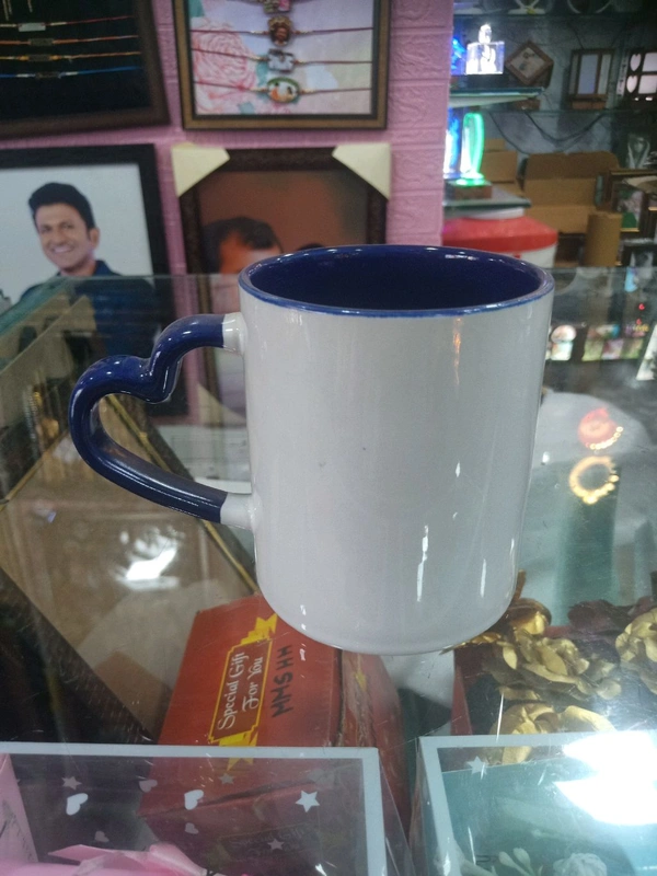 3 Tone - Dark Blue -Inner & Heart Handle Color Mugs - Regular Price