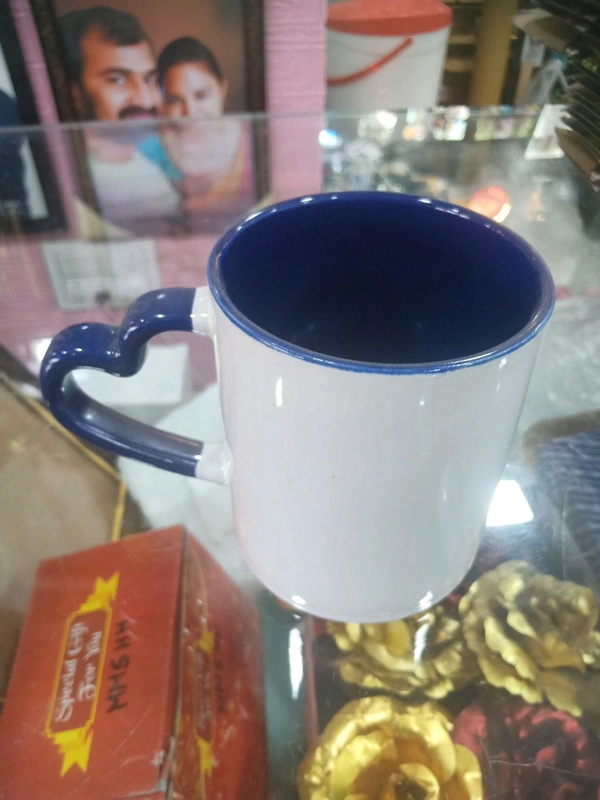 3 Tone - Dark Blue -Inner & Heart Handle Color Mugs - Regular Price