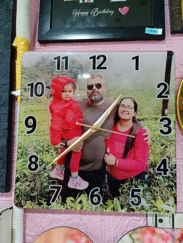 Square shape Clock - Acrylic Glossy Photo Frame - Regular Price