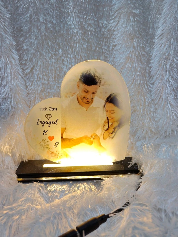 Side Heart  - Sublimation Acrylic LED Table Frame - Regular Price