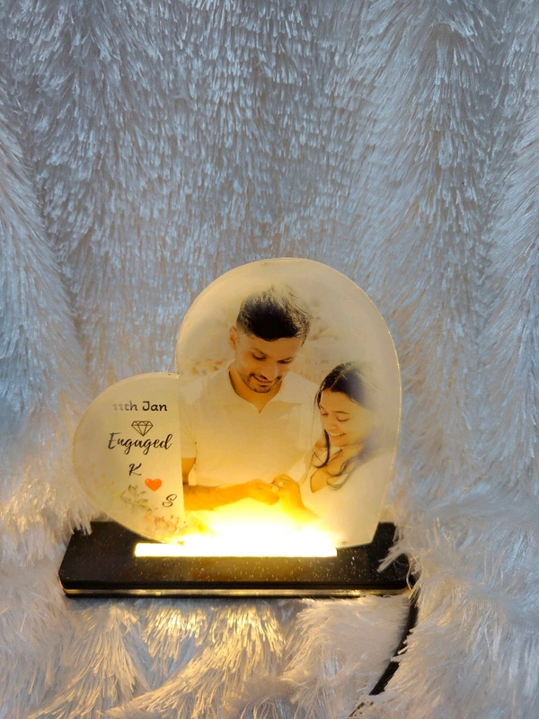 Side Heart  - Sublimation Acrylic LED Table Frame - Regular Price