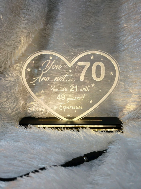 70 Beautiful years Birthday - Acrylic Table Frame - Regular Price
