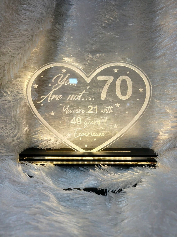 70 Beautiful years Birthday - Acrylic Table Frame - Regular Price