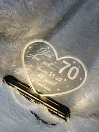 70 Beautiful years Birthday - Acrylic Table Frame - Regular Price