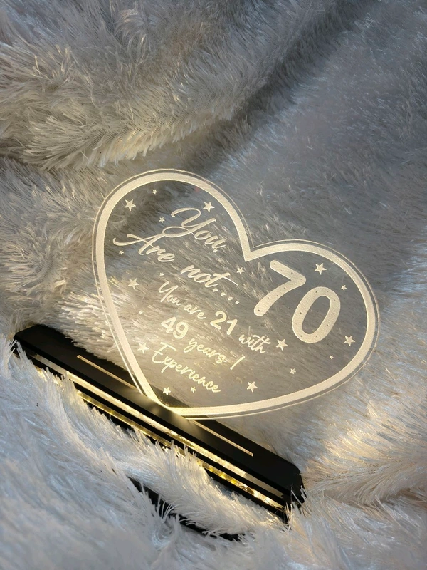 70 Beautiful years Birthday - Acrylic Table Frame - Regular Price