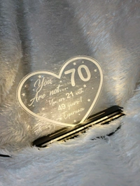 70 Beautiful years Birthday - Acrylic Table Frame - Regular Price