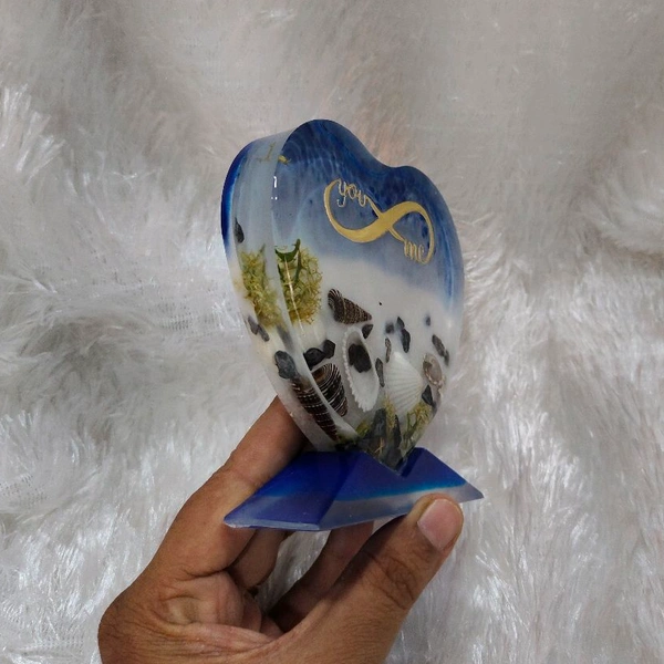 Sea theme small Heart Table Resin 