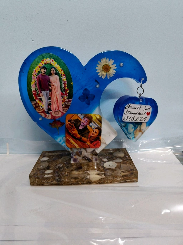 Double Heart Resin Frame Sea Theme - Hanging heart Shape - Regular Price