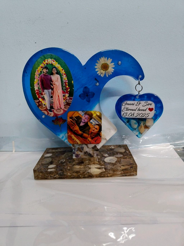 Double Heart Resin Frame Sea Theme - Hanging heart Shape - Regular Price