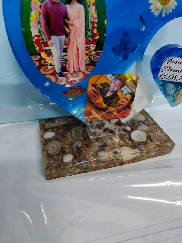 Double Heart Resin Frame Sea Theme - Hanging heart Shape - Regular Price