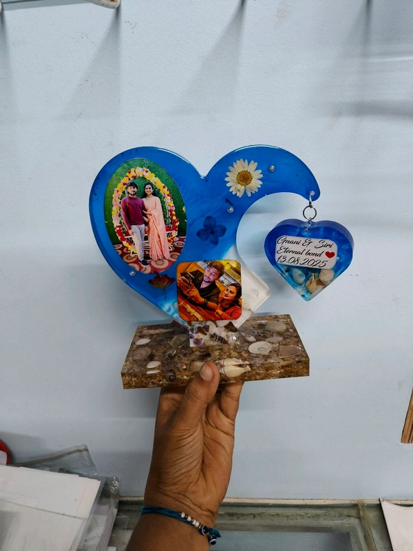 Double Heart Resin Frame Sea Theme - Hanging heart Shape - Regular Price