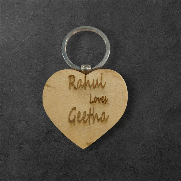 Heart Shape - Wooden Engraving Keychain - Member Price