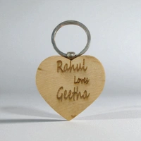 Heart Shape - Wooden Engraving Keychain - Member Price