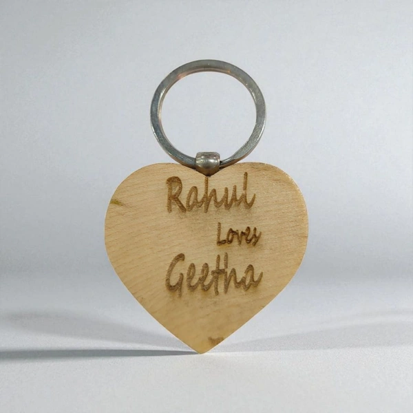 Heart Shape - Wooden Engraving Keychain - Member Price
