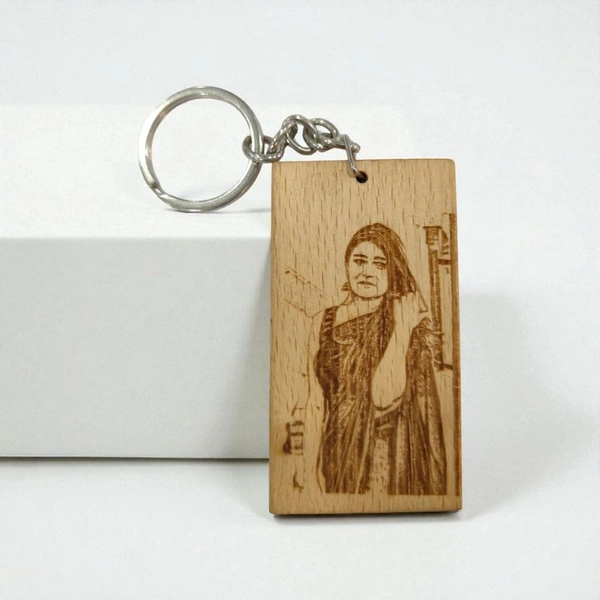 Rectangle Shape - Wooden Engraving Keychain - Regular Price
