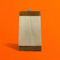 Rectangle Shape with Dark Brown Edges - Wooden Engraving Keychain - Regular Price