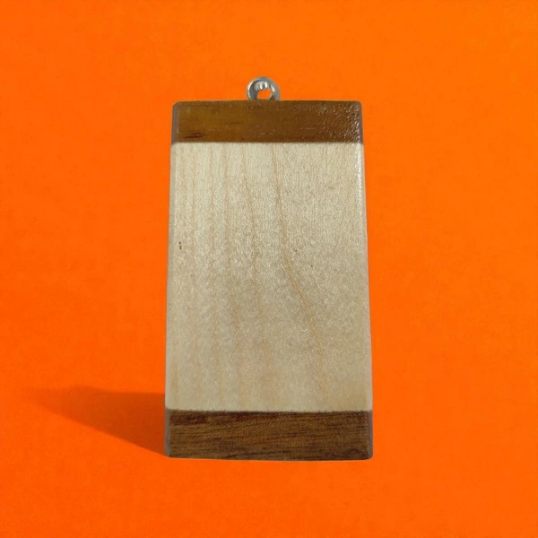 Rectangle Shape with Dark Brown Edges - Wooden Engraving Keychain - Member Price