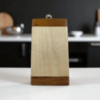 Rectangle Shape with Dark Brown Edges - Wooden Engraving Keychain - Member Price