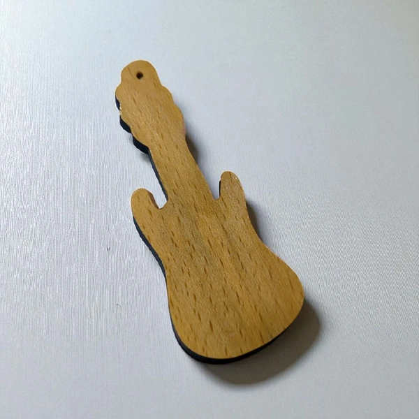 Guitar Shape - Wooden Engraving Keychain - Member Price