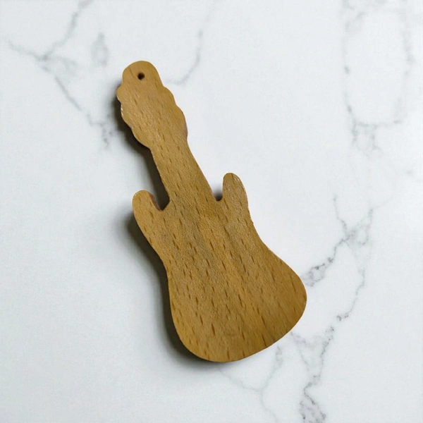 Guitar Shape - Wooden Engraving Keychain - Member Price