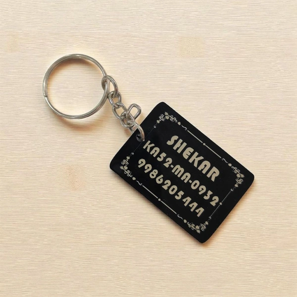 Black Acrylic - Engraving Keychain - Regular Price