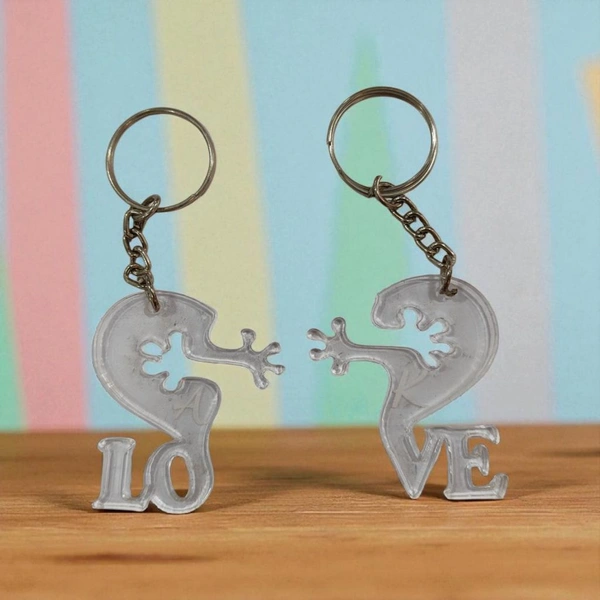 Clear Acrylic Couple Keychain with Name Engraving - Regular Price