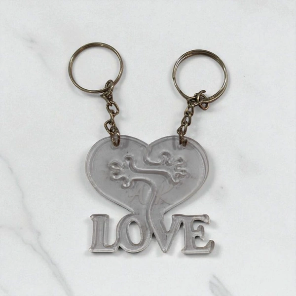 Clear Acrylic Couple Keychain with Name Engraving - Regular Price