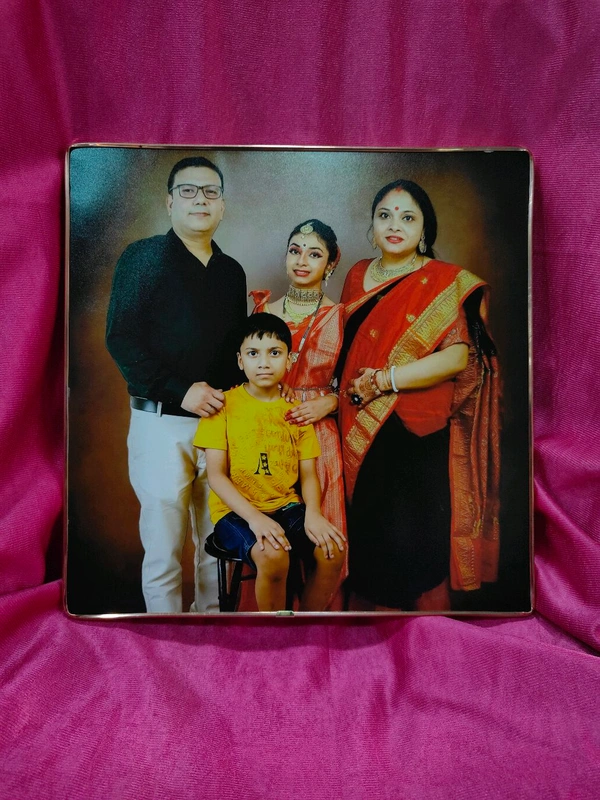 15x15" Inch Square - Golden Beeding Photo Frame - Matte Paper
