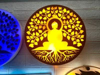 Buddha - Room Decorative LED Frame with Yellow Light