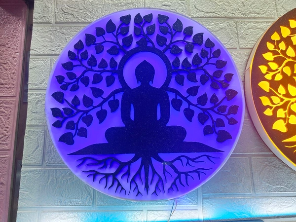 Buddha - Room Decorative LED Frame with Blue Light