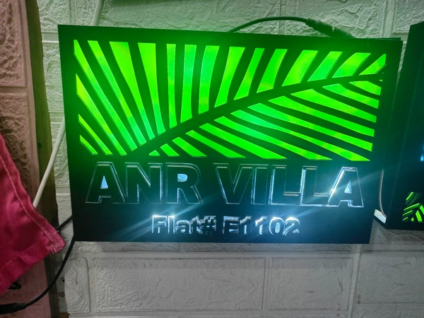 Box Type LED Designer House Name Board 