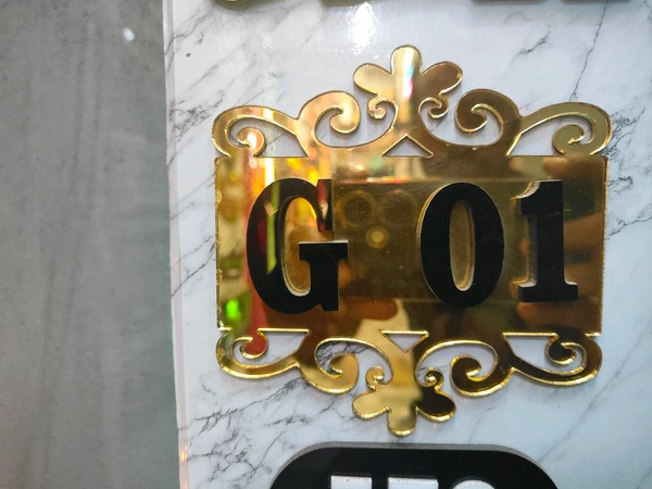 Gold & Black Acrylic Designer House Name Board