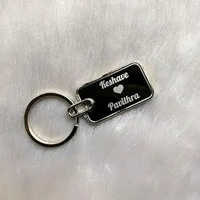 Premium Rectangle Metal Keychain – Black Finish - 500 Qty