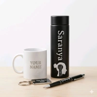 Personalized Gift Combo with Vacuum Flask, Mug, Pen & Keychain - Regular Price