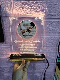 3D Illusion Acrylic frame For Wedding Gift to Wedding couple With Names And Wedding Date Customisation - Re, Regular price