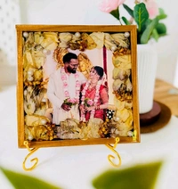 Varmala and Thali Preserved in12inch Wooden Frame With 10mm Depth Design 5