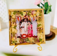 Varmala and Thali Preserved in12inch Wooden Frame With 10mm Depth Design 5