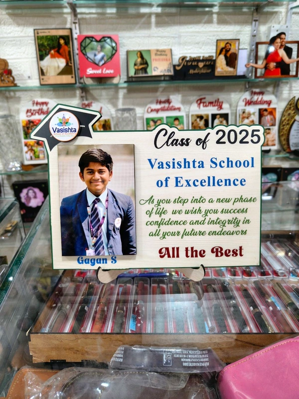 Customized Graduation MDF Photo Frame - Vasishta School of Excellence - 100 Qty