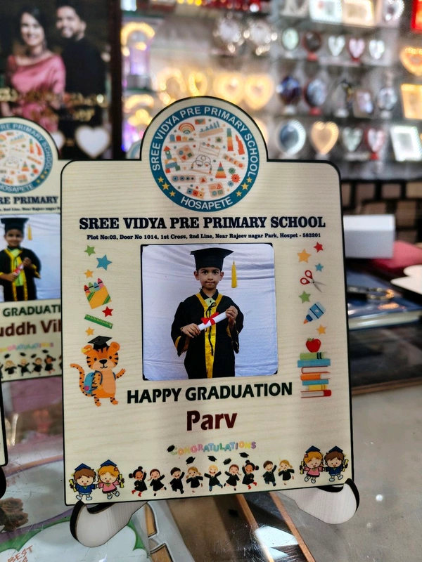Personalized Pre-School Graduation MDF Photo Frame – Sree Vidya Pre-Primary School Theme - 10 Qty