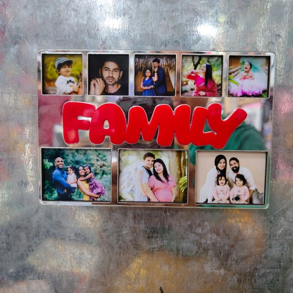 4x6" Inch MDF Fridge Magnet With 8 Photos And Customised Text