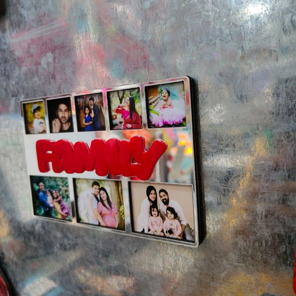 4x6" Inch MDF Fridge Magnet With 8 Photos And Customised Text