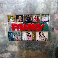 4x6" Inch MDF Fridge Magnet With 8 Photos And Customised Text
