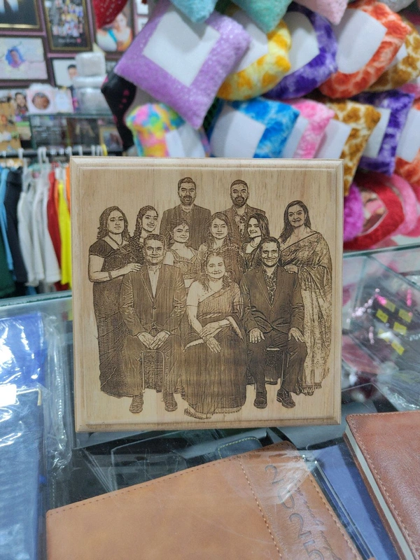 8x8" Inch - Engraved Wooden Plaque - 