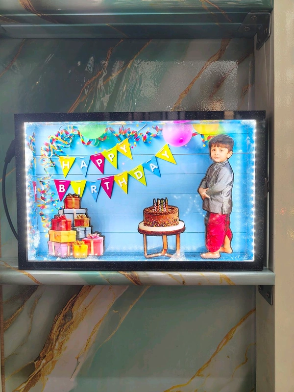 A4 SIZE - Birthday Cutout Miniature LED BOX