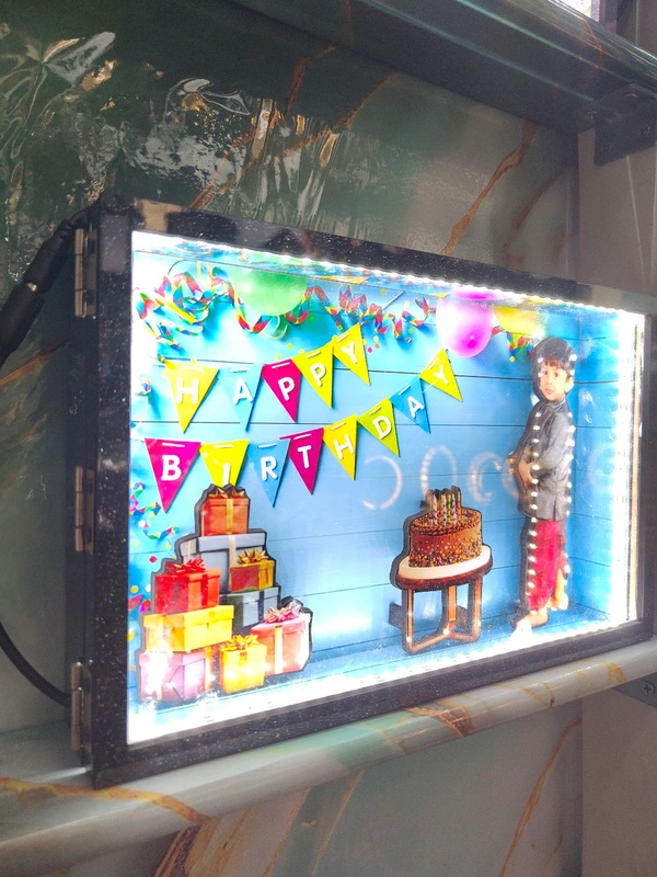 A4 SIZE - Birthday Cutout Miniature LED BOX