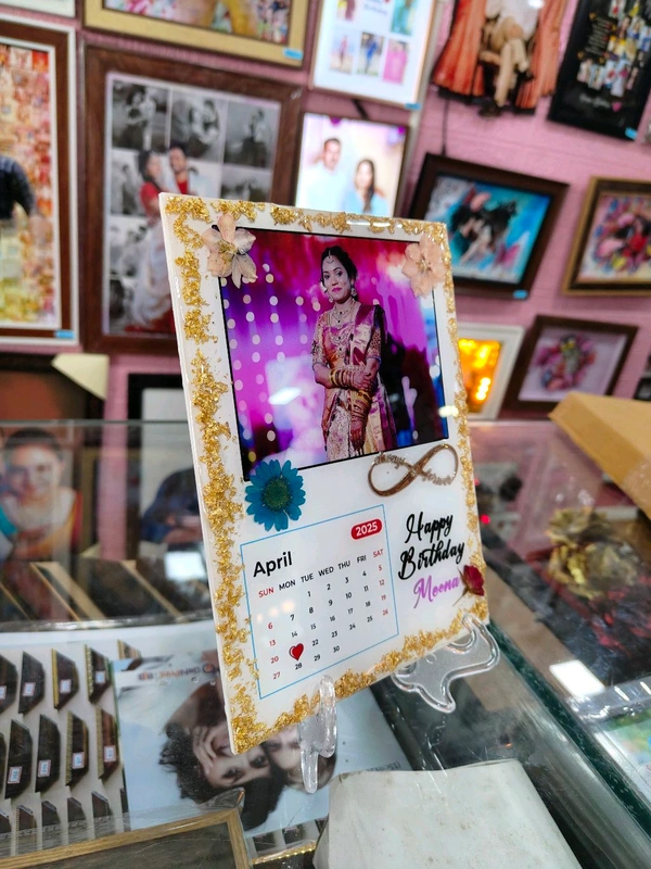 6x8 inches Acrylic with Resin - Birthday Theme - Regular Price, 50